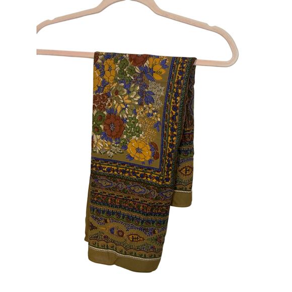 VTGE Cynthia Howie Scarf Floral Bohemian Western Cowgirl Accessories Retro 33x33 - Picture 1 of 3